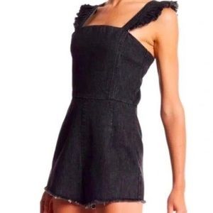Honey Punch Black Denim Romper